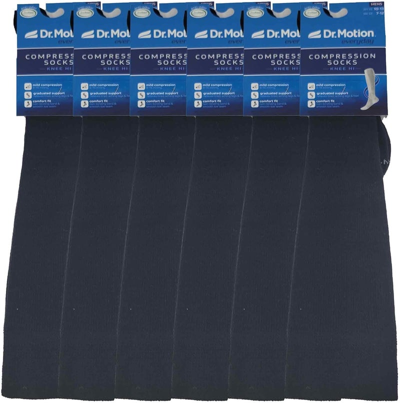Dr Motion Men's Knee High Compression Socks 8-15 mmHg ( 6 Pairs Pack ) - Image 3